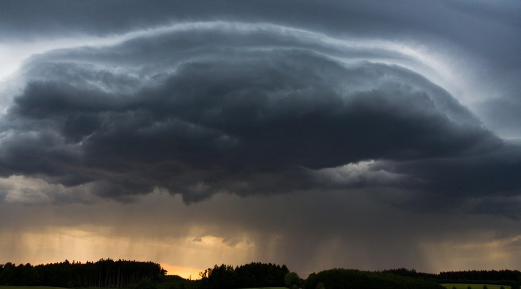stormy clouds and sky with rain